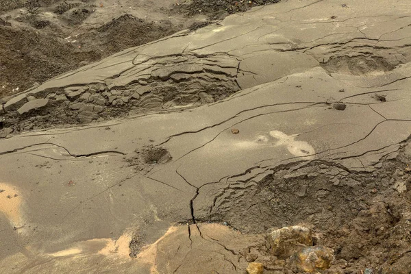 氷河カムチャッカ半島ムトノフ スキー火山粘土層. — ストック写真