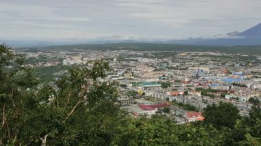 Petropavlovsk Kamchatsky Avacha grup volkanlar stok görüntüleri video arka plan üzerinde