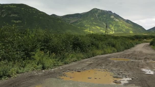 Estrada entre os vulcões imagens de vídeo — Vídeo de Stock