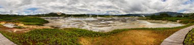 Uzon Caldera 'nın Panoraması. Kronotsky Doğa Koruma Alanı