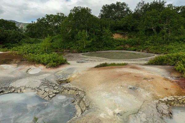 Mudpot i Uzon Caldera. Kronotsky naturreservat — Stockfoto