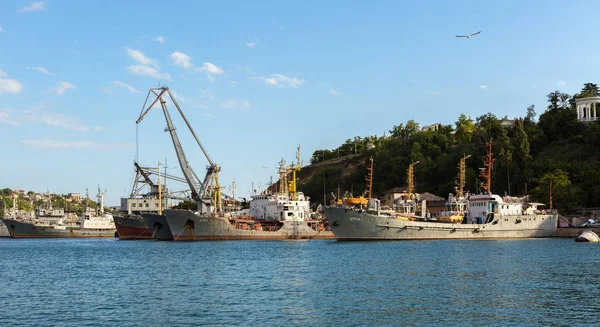 Sevastopol June 2016 Black Sea Fleet Ships Quay Sevastopol Bay — Stock Photo, Image