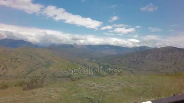 Autotravel Summer south of Crimea. Beautiful serpentine mountain roads. — Stock Video