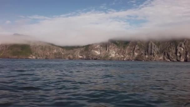 Południowo wschodnim wybrzeżu Kamczatka jest myte przez wody Oceanu Spokojnego Stockowy wideo — Wideo stockowe