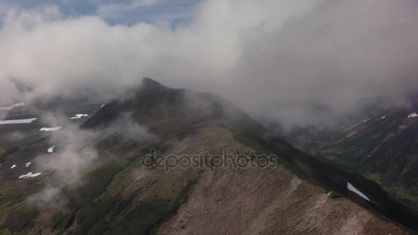 Kronotsky Nature Reserve on Kamchatka Peninsula. View from helicopter stock footage video — Stock Video
