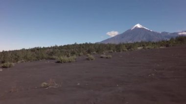 Eski lav alanları ve volkan Tolbachik stok görüntüleri video