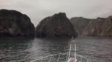 Güney-Doğu sahil Kamçatka Yarımadası video Pasifik Okyanusu stok görüntüleri suları ile yıkanır