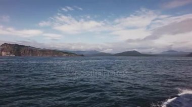 Güney-Doğu sahil Kamçatka Yarımadası video Pasifik Okyanusu stok görüntüleri suları ile yıkanır