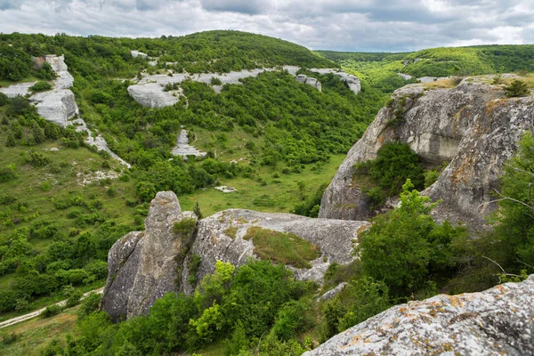 Cherkez Kermen Valley, Crimea Cave City — Stok fotoğraf