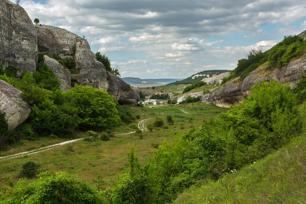 Cherkez Kermen Valley, Crimea Cave City — Stok fotoğraf