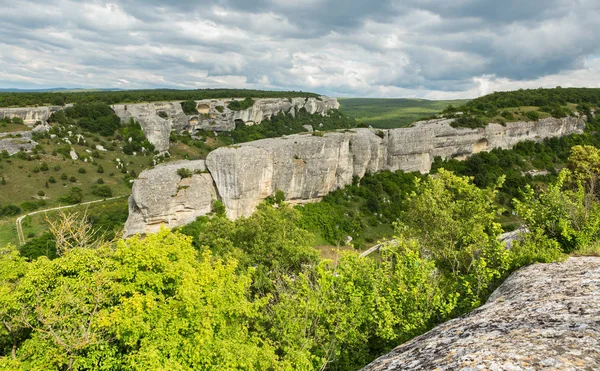 Güzel görünüm için Cave City Eski-Kermen Kırım'yukarıdan — Stok fotoğraf