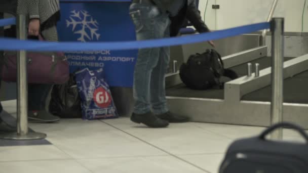 Enregistrement du vol et des bagages à l'aéroport international de Novossibirsk Tolmachevo images vidéo — Video