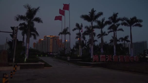 ストック ビデオ ビデオ観光三亜市の中心部のイルミネーション — ストック動画