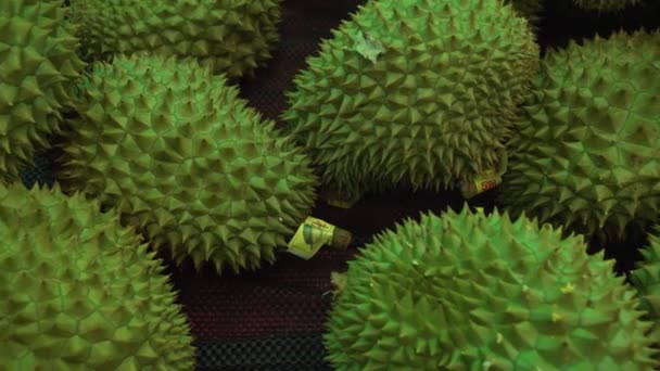 Durian verkocht in supermarkt stock footage video — Stockvideo