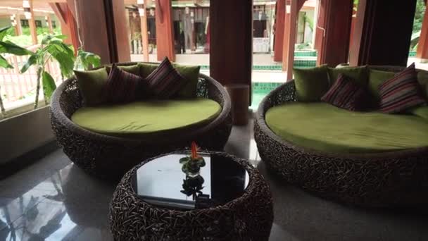 Hotel Lounge of Samui Buri Beach Resort material de archivo de vídeo — Vídeo de stock