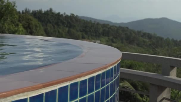 Swimming pool on top of a mountain in Paradise Park Farm Samui stock footage video — Stock Video