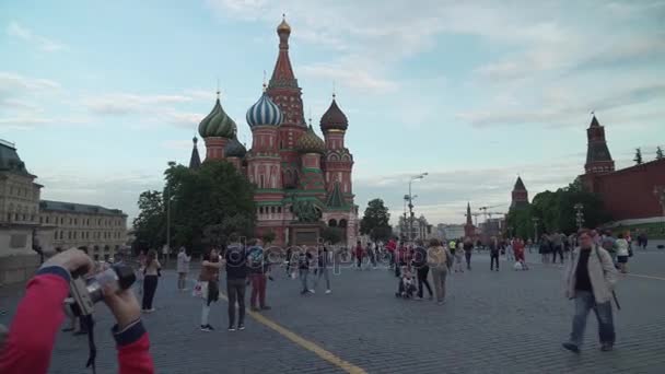 Panorama of the evening Red Square stock footage video — Stock Video