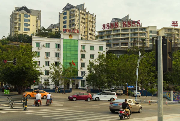 Police building in the tourist area of Sanya city — Stock Photo, Image