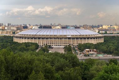 Luzhniki Stadı. Moskova serçe tepelerde görünümü gözlem platformu
