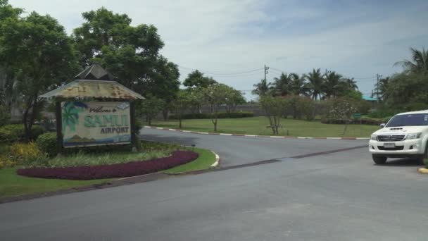 Unique Samui International Airport in the open air stock footage video — Stock Video