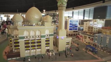 Sergi maketler Deira Dubai parklar ve tatil köyleri stok görüntüleri, Miniland Legoland Lego adet video yaptı