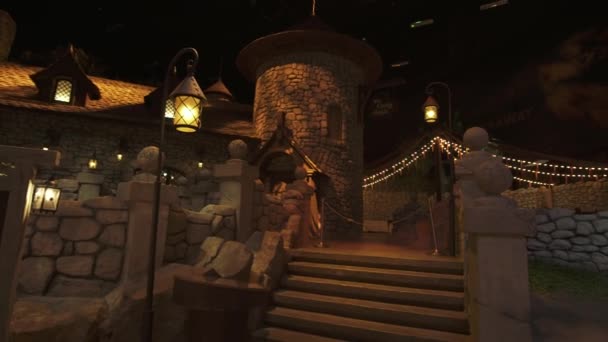 Territorio de la diversión Shrek en DreamWorks en Motiongate en Dubai Parks and Resorts material de archivo de vídeo — Vídeo de stock