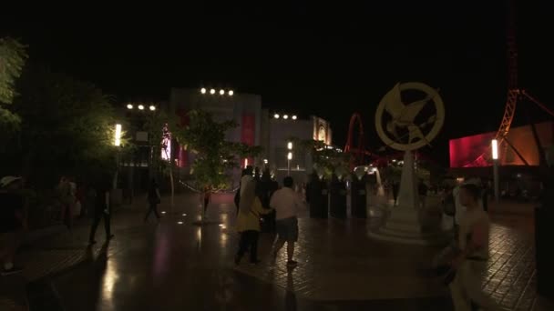 Territory of the amusement and theme park Motiongate at Dubai Parks and Resorts stock footage video — Stock Video