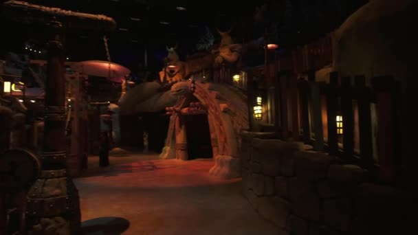 Territory of the amusement Dragon in DreamWorks in Motiongate at Dubai Parks and Resorts stock footage video — Stock Video