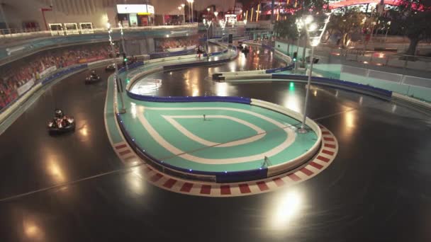 Karting Akademy in Ferrari World Abu Dhabi stock footage video — Stockvideo