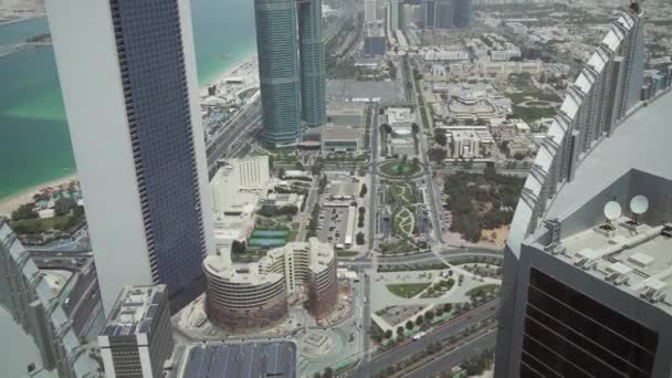 Vacker topp utsikt över Abu Dhabi arkivfilmer video — Stockvideo