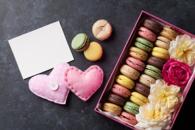 Renkli tatlı macarons