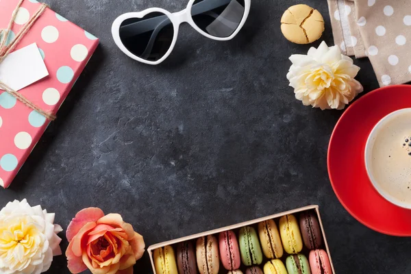 Färgglada söta macarons — Stockfoto