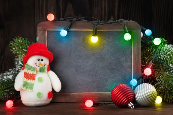 Christmas decor and blackboard — Stock Photo, Image