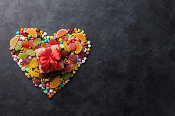 Πολύχρωμες καραμέλες καρδιά — Φωτογραφία Αρχείου