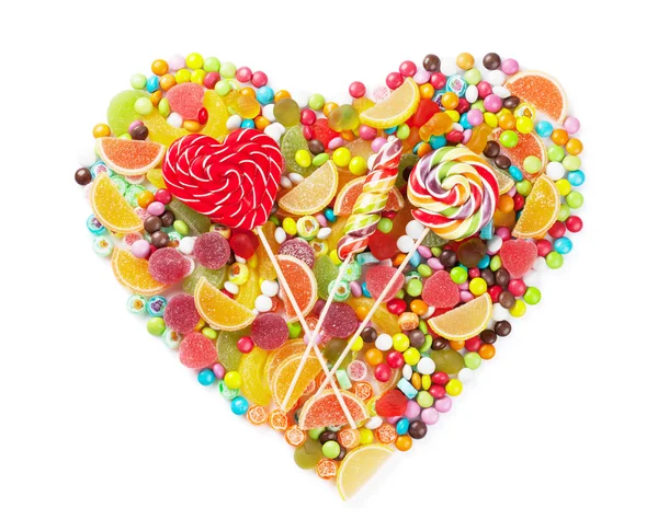 Colorful gummi candies heart — ストック写真