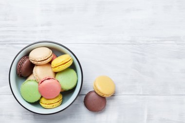 Renkli kurabiye. Tatlı macarons