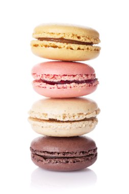 column of sweet colorful macaroons clipart