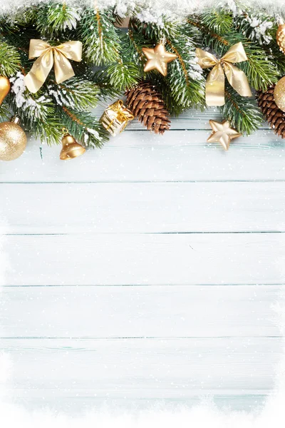 Christmas decoration with snow fir tree — ストック写真