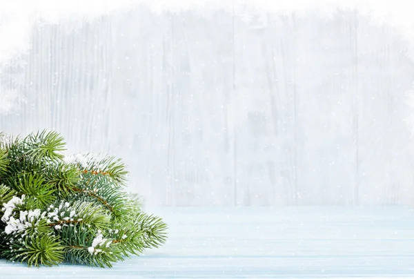 Weihnachten schneebedeckter Tannenzweig — Stockfoto