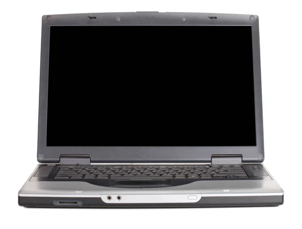 Laptop with blank black screen — Stock Photo, Image