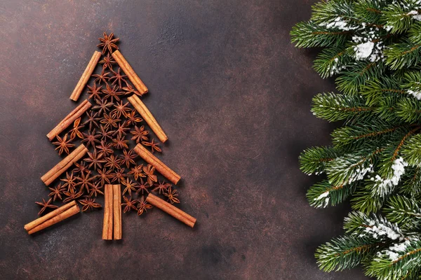 Anice e cannella albero di Natale — Foto Stock
