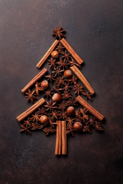 Anise and cinnamon spices christmas tree