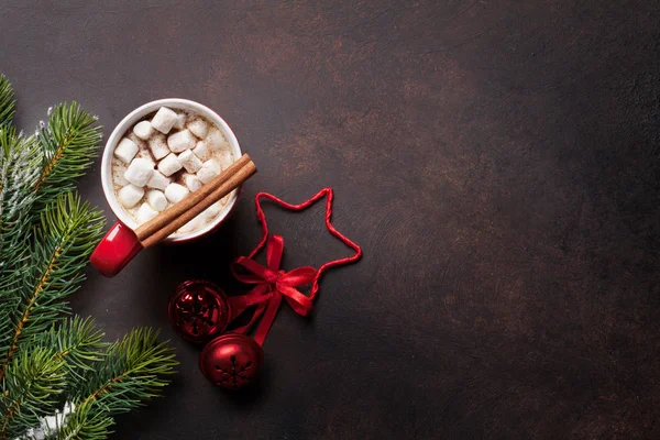 Fond de Noël avec chocolat chaud — Photo