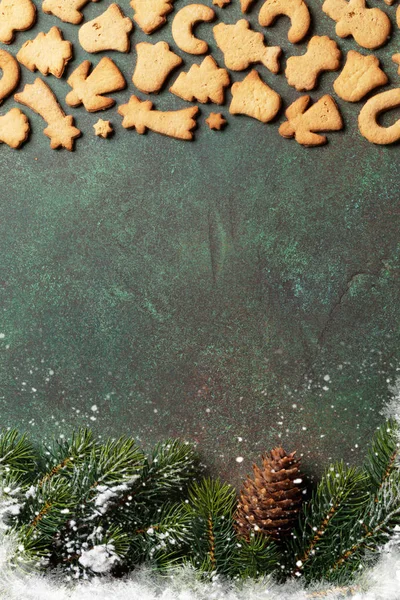 有饼干的圣诞背景 — 图库照片