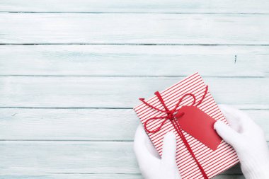 Mittens hediye tutarak ellerinde