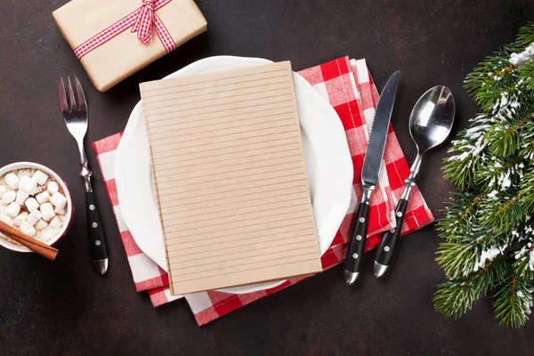 Karácsonyi vacsora evőeszközök — Stock Fotó