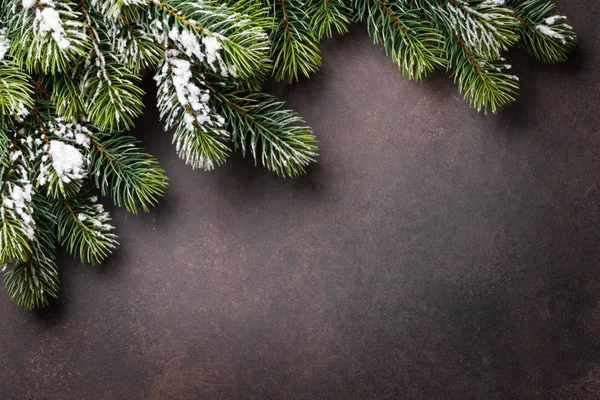 Achtergrond met besneeuwde spar boom — Stockfoto