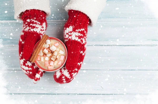 Female hands holding hot chocolate