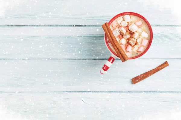 Marşmelovlu sıcak çikolata — Stok fotoğraf