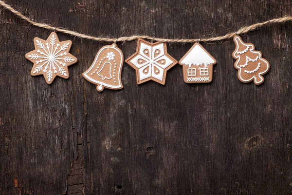 Background with gingerbread cookies — Stock Photo, Image